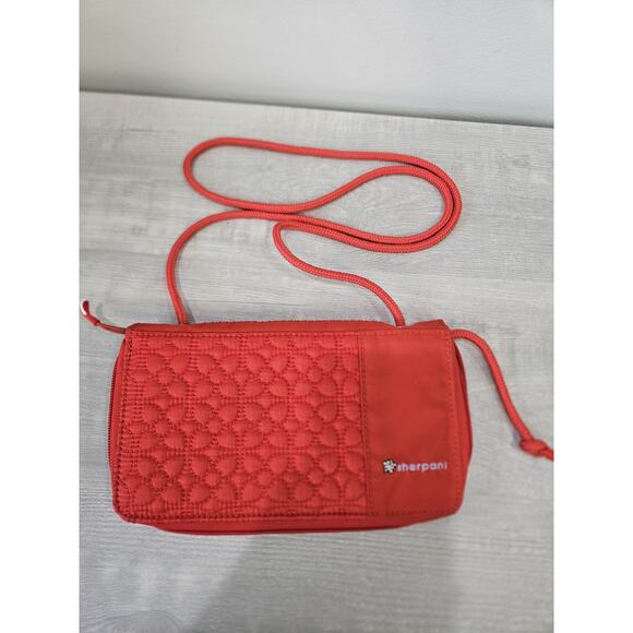 Sherpani Small Crossbody Bag Purse Bright Red Wallet Womens Wallet - Picture 1 of 8